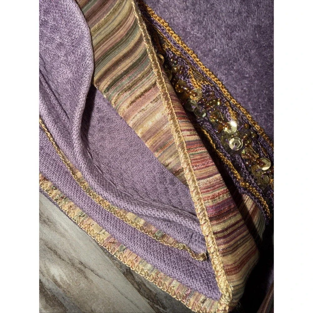 Vintage 3 Piece Set 1 Hand Towel 2 Washcloths Lavender Decorative Embellished